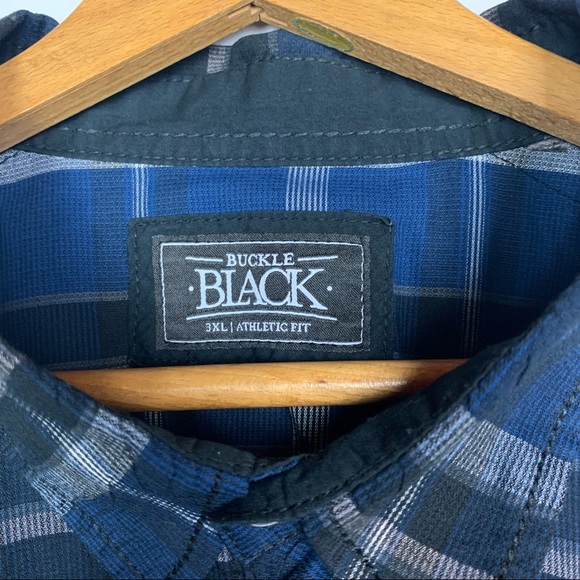 Buckle Black Athletic Fit Plaid Shirt XXXL 3XL - Picture 3 of 9